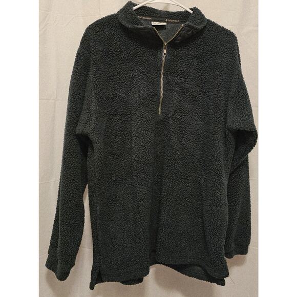 Columbia Men's Rugged Ridge 1/4 Zip High Pile Fleece Sweatshirt Size Med Green - Picture 1 of 5